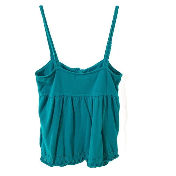 Old Navy Knit Sweater Top Scallop Thin Strap Button Front Decorative Knit at Hem - Picture 4 of 13